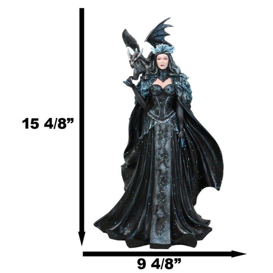 Large Gothic Black Dragon Witch Dark Queen Robe Statue - Black Friday Sale, Halloween Decor, Gothic Home Decoration, Dark Fantasy Witch Statue, Witchcraft Art, Gothic Dragon Decoration, Dark Queen Mini Statue, Fantasy Gothic SS69