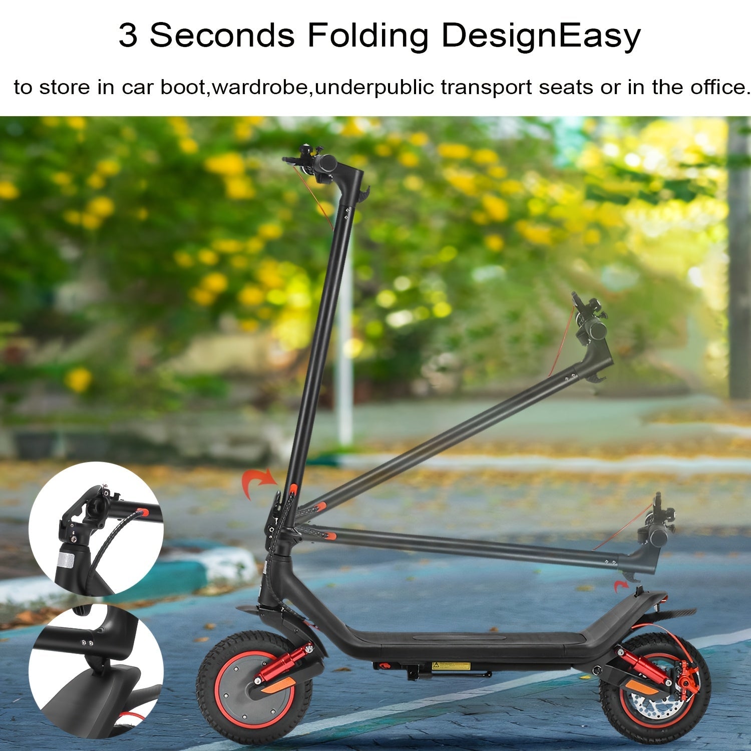 [Foldable|Electric] 500W Max Power Foldable Electric Scooter, Max 19 MPH & 20 Miles, 10'' Solid Tire, For Youngsters, College Student Scooter Enthusiasts SS69