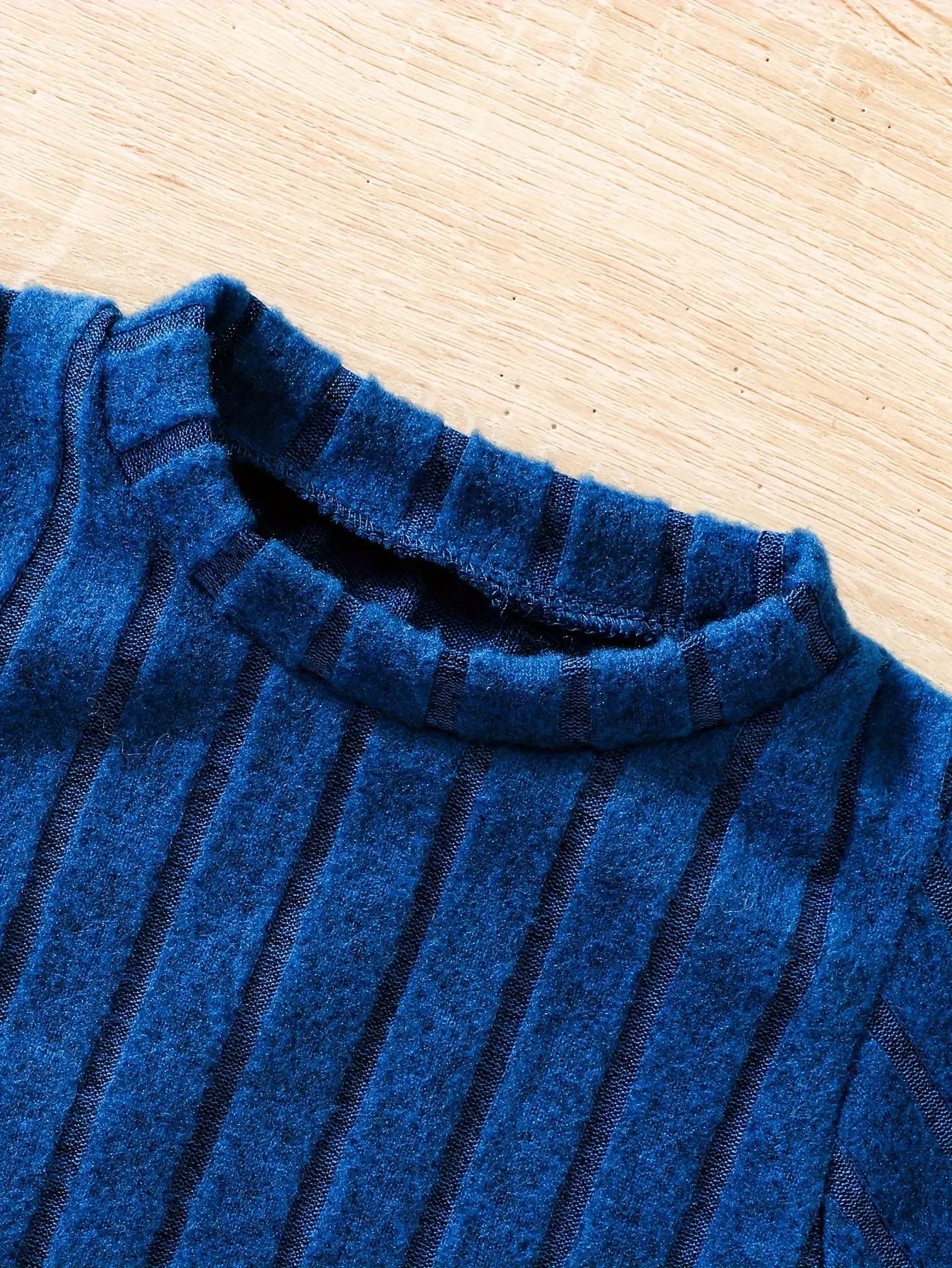 2pcs Toddler Girls Ribbed Outfits Crew Neck Long Sleeve Pullover Top + Flare Pants Set Spring Fall Sports Gift, Outdoor Clothing SS69