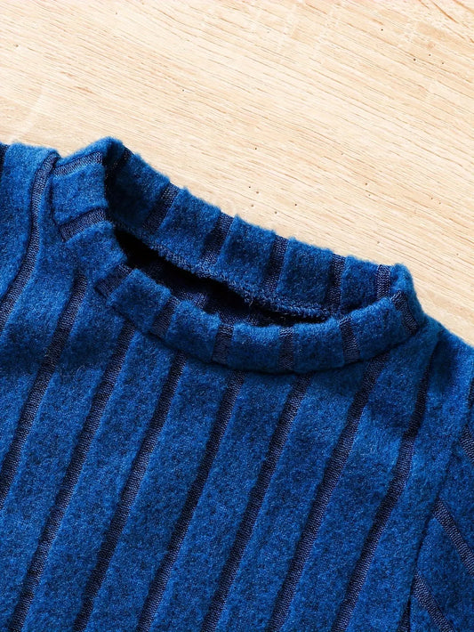 2pcs Toddler Girls Ribbed Outfits Crew Neck Long Sleeve Pullover Top + Flare Pants Set Spring Fall Sports Gift, Outdoor Clothing SS69