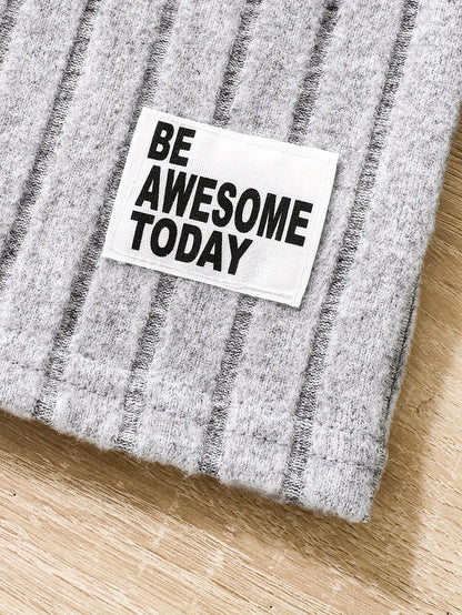 2pcs Toddler Girls Ribbed Outfits Crew Neck Long Sleeve Pullover Top + Flare Pants Set Spring Fall Sports Gift, Outdoor Clothing SS69