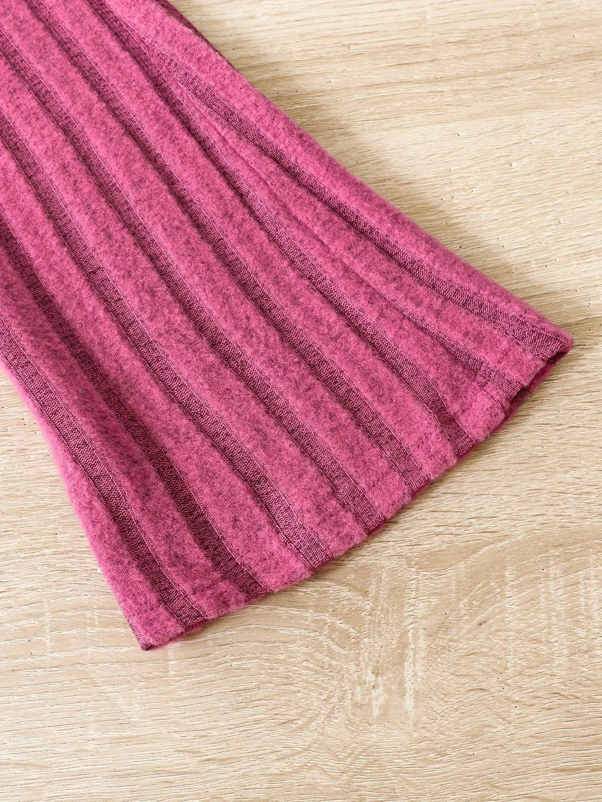 2pcs Toddler Girls Ribbed Outfits Crew Neck Long Sleeve Pullover Top + Flare Pants Set Spring Fall Sports Gift, Outdoor Clothing SS69