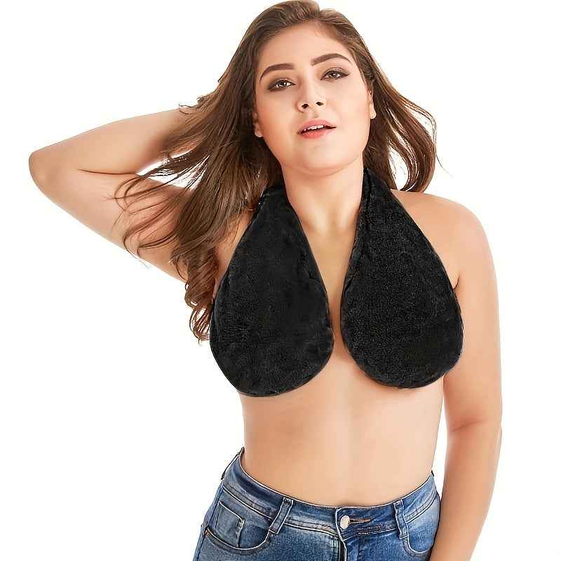 Convenient Absorbent Breathable Towel Bra Suitable for Beach, Sports, Indoor Daily Wear, Towel Hanging Neck, Chest Wrapping, Strapless Support, Double-sided Plush Super Soft And Warm, Suitable for Beautiful Women, A Small Gif