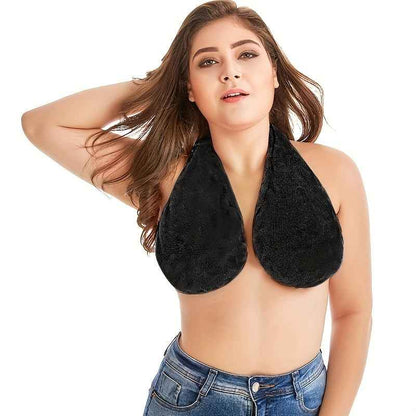 Convenient Absorbent Breathable Towel Bra Suitable for Beach, Sports, Indoor Daily Wear, Towel Hanging Neck, Chest Wrapping, Strapless Support, Double-sided Plush Super Soft And Warm, Suitable for Beautiful Women, A Small Gif