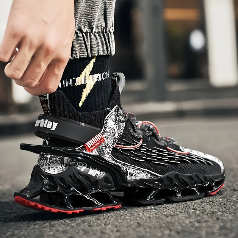 Men's Breathable Running Footwear with Ankle Support, Non-Slip Sturdy Design, Fashionable Athletic Sneakers in Green & Brown, Comfortable for Outdoor Activities, Cushioned for Enhanced Performance SS69