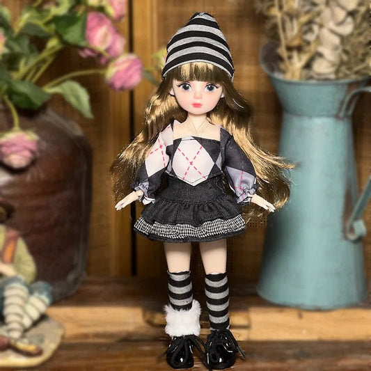 30cm Bjd Doll Lolita Doll 1/6 Starry Sky Grey Eyes Lolita Fashion Accessories Diy Doll Set Children'S Girls Birthday Gift Toy - SS69