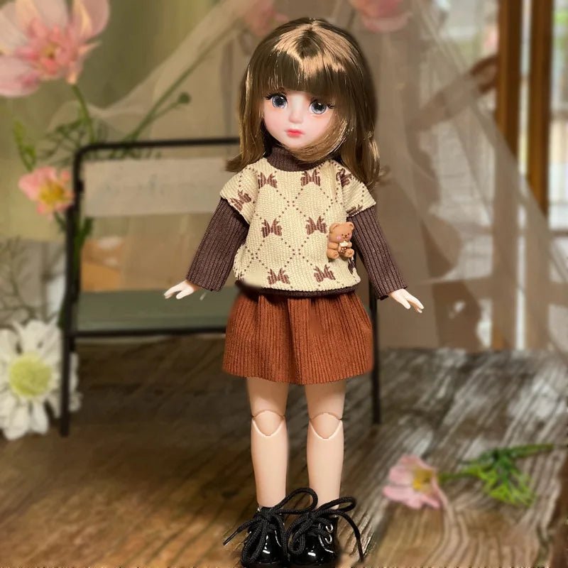 30cm Bjd Doll Lolita Doll 1/6 Starry Sky Grey Eyes Lolita Fashion Accessories Diy Doll Set Children'S Girls Birthday Gift Toy - SS69