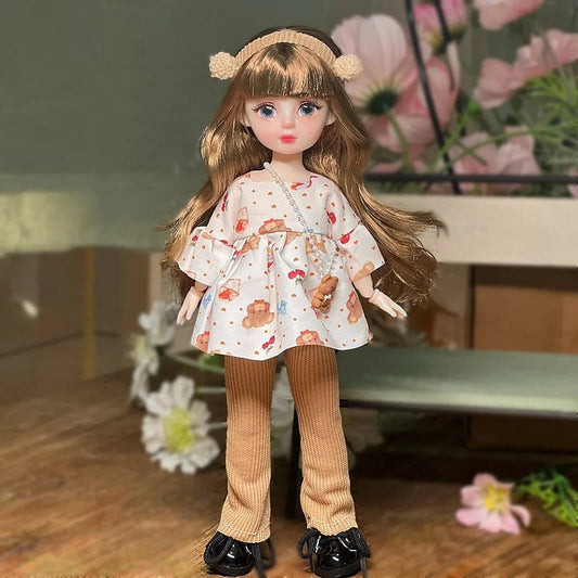 30cm Bjd Doll Lolita Doll 1/6 Starry Sky Grey Eyes Lolita Fashion Accessories Diy Doll Set Children'S Girls Birthday Gift Toy - SS69