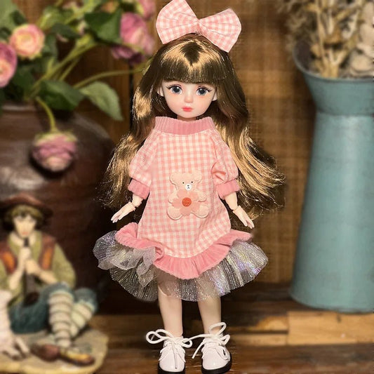 30cm Bjd Doll Lolita Doll 1/6 Starry Sky Grey Eyes Lolita Fashion Accessories Diy Doll Set Children'S Girls Birthday Gift Toy - SS69