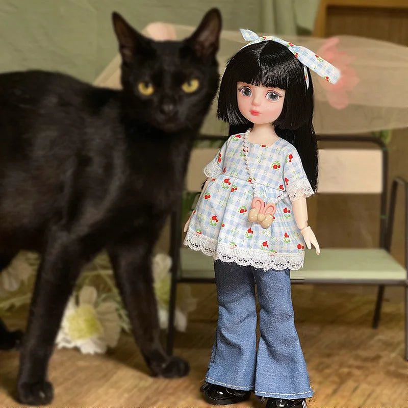 30cm Bjd Doll Lolita Doll 1/6 Starry Sky Grey Eyes Lolita Fashion Accessories Diy Doll Set Children'S Girls Birthday Gift Toy - SS69