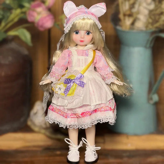 30cm Bjd Doll Lolita Doll 1/6 Starry Sky Grey Eyes Lolita Fashion Accessories Diy Doll Set Children'S Girls Birthday Gift Toy - SS69