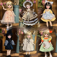 30cm Bjd Doll Lolita Doll 1/6 Starry Sky Grey Eyes Lolita Fashion Accessories Diy Doll Set Children'S Girls Birthday Gift Toy - SS69