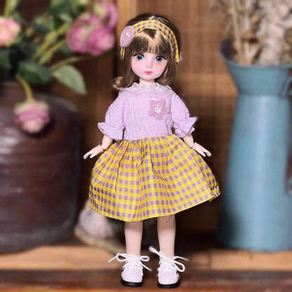 30cm Bjd Doll Lolita Doll 1/6 Starry Sky Grey Eyes Lolita Fashion Accessories Diy Doll Set Children'S Girls Birthday Gift Toy - SS69