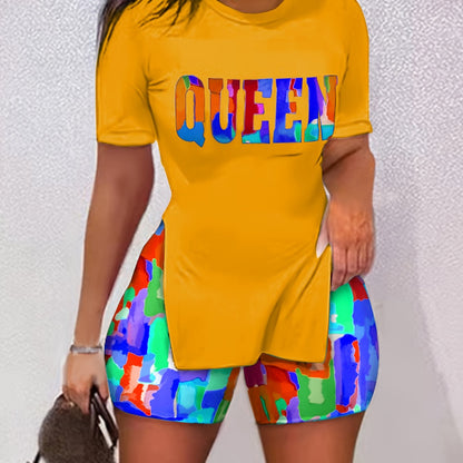 New Women Fashionable Pants Suit Vacation Tops And Shorts Two-Piece Trendy Versatile Elastic Breathable Pants Figure-Shaping Pants Suit SS69 14.69 Yellow / S