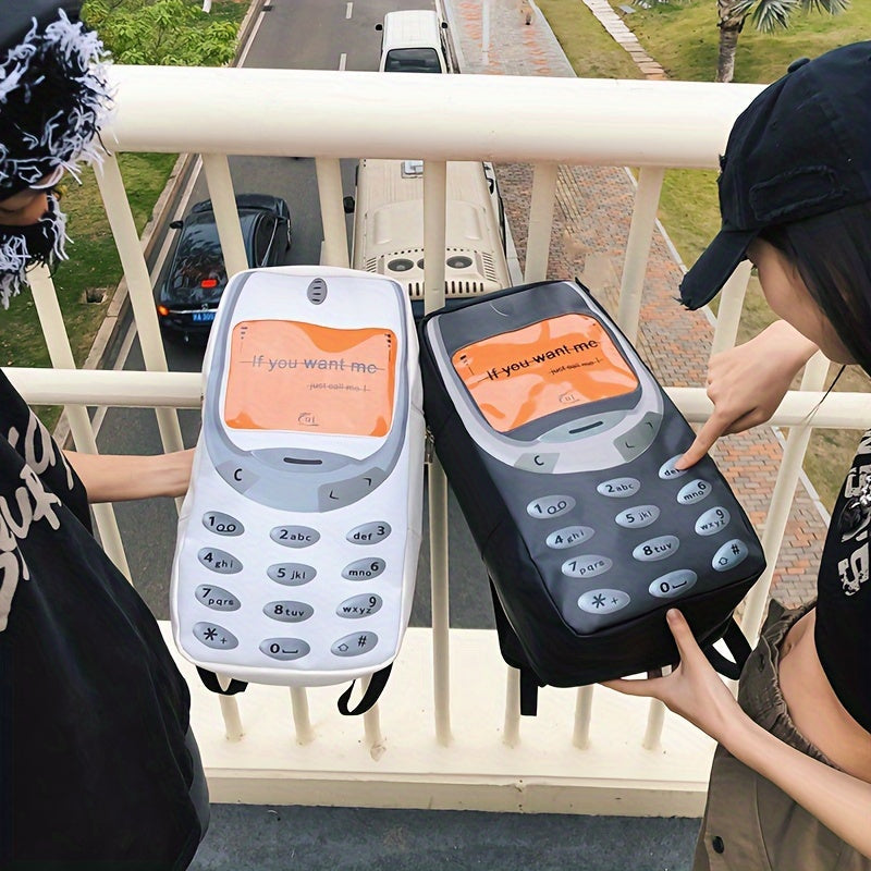 Creative Large-Capacity Trendy Couple's Shoulder Bag with Playful Phone Print SS69