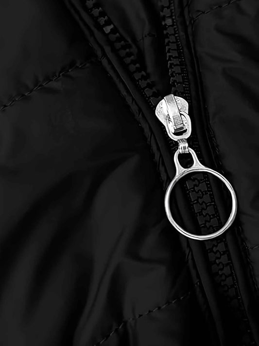 Women's Winter Warm Quilted Parka Coat, Padded Jacket with Hood, Full-Zip Front & Adjustable Waist Belt, Mid-Length Long Sleeve Outerwear for Cold Weather, Y2K Style, Beige/Tan, Hand Wash/Dry Clean