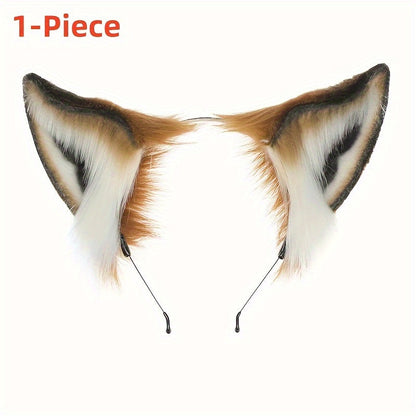 Faux Fox Ears, Fluffy Fox Ears Headband, Realistic Ears Headband, Cute Furry Fox Ears Animal Hair Accessory, Perfect For Halloween Anime Cosplay Party Carnival, Christmas Gifts SS69 17.69 1PC Fox Ears Headband