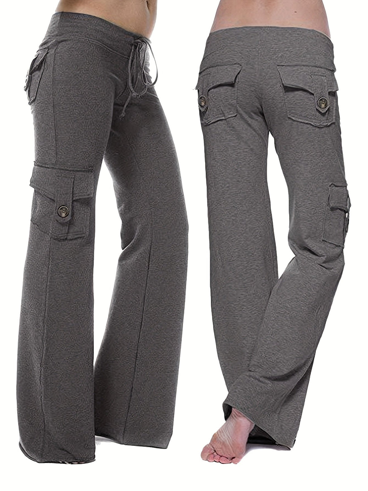 2-Pack Women'S Harem Yoga Pants, Polyester Knit Fabric with Elastane, Solid Color, Pocket Detail, Medium Stretch, Long Length, Sports Style, Breathable Comfort for Spring/Summer/Fall SS69