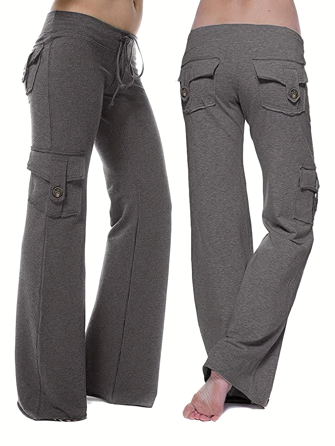 2-Pack Women'S Harem Yoga Pants, Polyester Knit Fabric with Elastane, Solid Color, Pocket Detail, Medium Stretch, Long Length, Sports Style, Breathable Comfort for Spring/Summer/Fall SS69