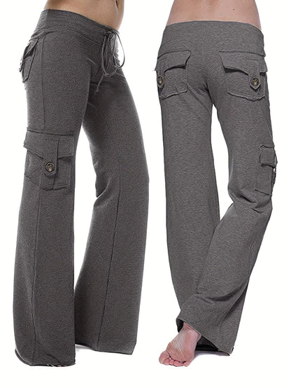 2-Pack Women'S Harem Yoga Pants, Polyester Knit Fabric with Elastane, Solid Color, Pocket Detail, Medium Stretch, Long Length, Sports Style, Breathable Comfort for Spring/Summer/Fall SS69