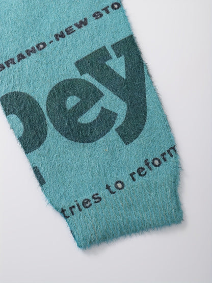 [Cartoon Sailor Graphic Sweater] Elegant Cartoon Sailor Graphic Mink Fleece Knit Sweater - Crew Neck Long Sleeve Pullover for Women, Machine Washable, Big Pattern, Casual SS69