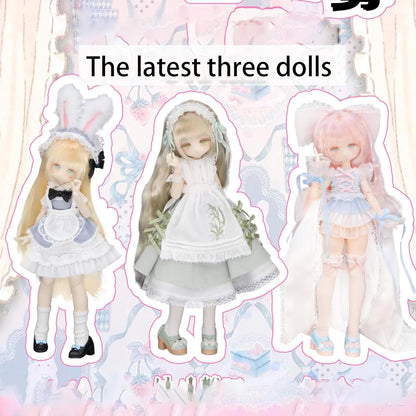 1/12 BJD Dolls Blind Box | Kawaii MJD BJD Dolls High School Campus Series 1/12 Ball Jointed Doll Collectable Action Figure for Girls Birthday Party Gift Toys, Mixed Color Rubber Material