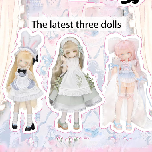 1/12 BJD Dolls Blind Box | Kawaii MJD BJD Dolls High School Campus Series 1/12 Ball Jointed Doll Collectable Action Figure for Girls Birthday Party Gift Toys, Mixed Color Rubber Material