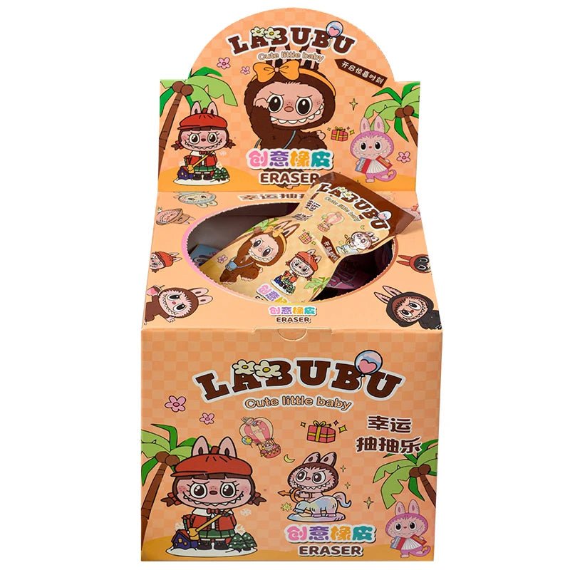 32Pcs/Set Blind Box Anime Sanrio CapyBara Labubu Stitch Figure Cartoon Eraser Model Doll Toy For Children's Gift - SS69