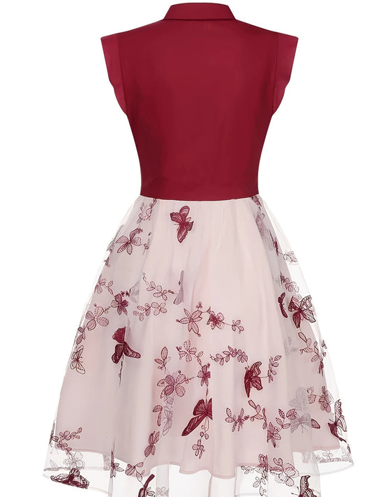 Black 1950s Butterfly Patchwork Classic Clothing SS69