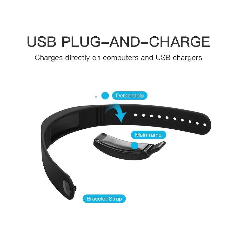 Silicone Sports Bracelet Display Bracelet for Men And Women, 30 Meters, Comfortable Silicone Strap Watch, Rechargeable Chronograph Sports Bracelet