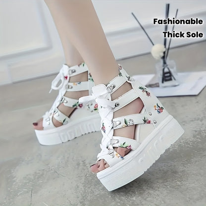 Elegant And Stylish Women'S Sandals with a Thick Sole, Designed for Comfort And Available in Larger Sizes.