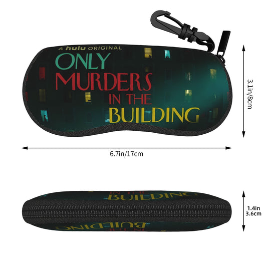 1pc Only Murders in the Building TV Show Logo Glasses Case - Iconic TV Series Design with Characters' Names, Zippered Waterproof & Scratch-Resistant Eyewear Holder, Ultra-Light Travel Case for Men & Women (Fits All Glasses Fr SS69