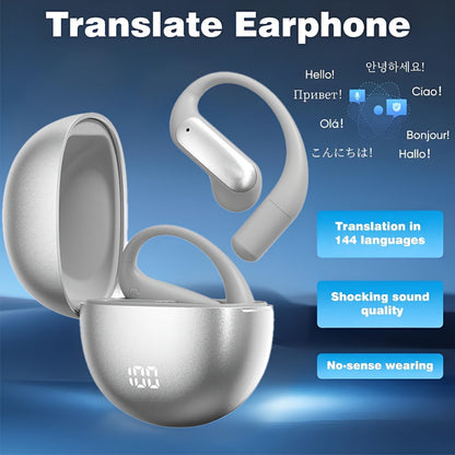 Real-Time Languages Smart AI Translation Earbuds - Translate In Real-Time, Providing Precise Simultaneous Interpretation to Eliminate Language Obstacles for Seamless Business Trips, Social Interactions, Education, Work, And C SS69 5.69 Light Grey