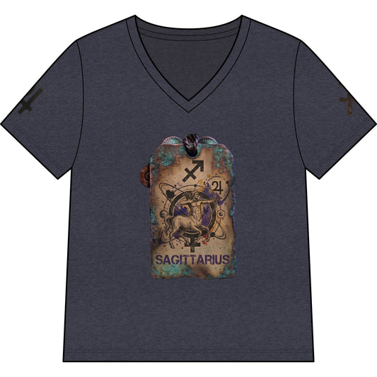 Sagittarius V-Neck Tee — Vintage Archer Zodiac Shirt