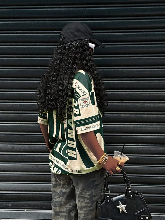 European And American Trendy Sports Style Round Neck Printed T-Shirt SS69