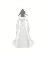 Women's Medieval Renaissance A-Line Wedding Dress with Hood