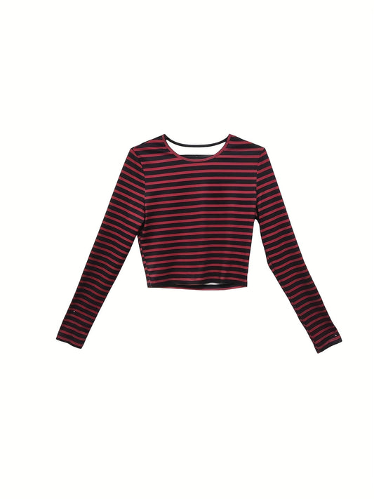 Women's Fashion Striped Clothes Top And High Waist Wide Legs Pants Set SS69