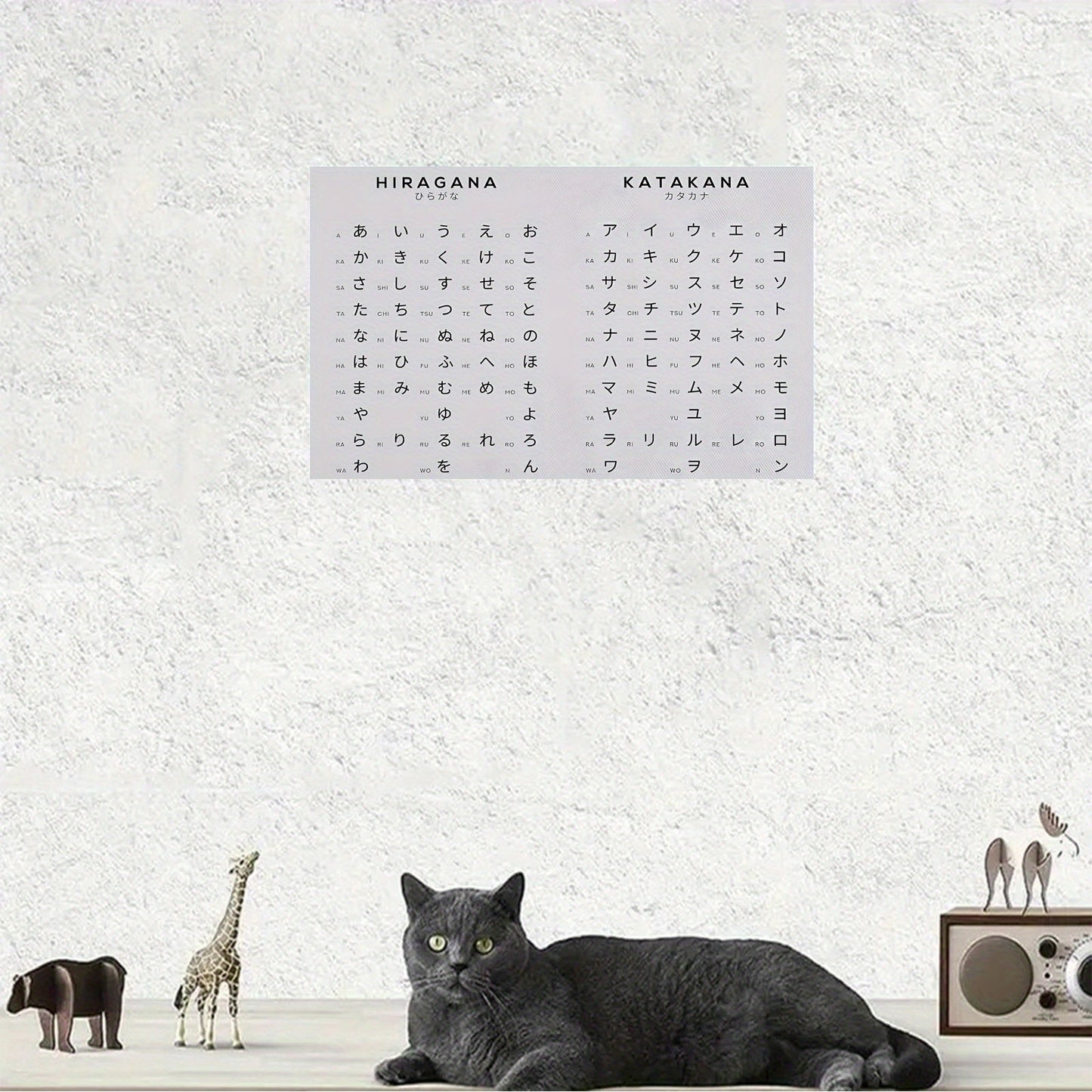 1pc Japanese Alphabet Canvas Poster, Hiragana & Katakana Characters Wall Art, Modern Frameless Decorative Painting for Home and Bedroom, 30.48x45.72cm SS69