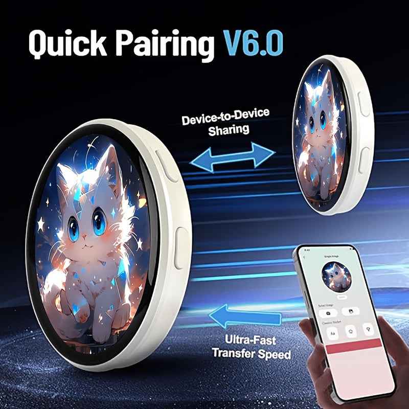 2026 New Electronic Badge with Display, Dynamic Touch, High Frame Rate, 600mAh Battery Life, 6.0 Bluetooth, USB Magnetic Charging, Anime Brooch & Digital Badge Compatible with Anime Fans to Wear On Occasions, Cosplay And Conc