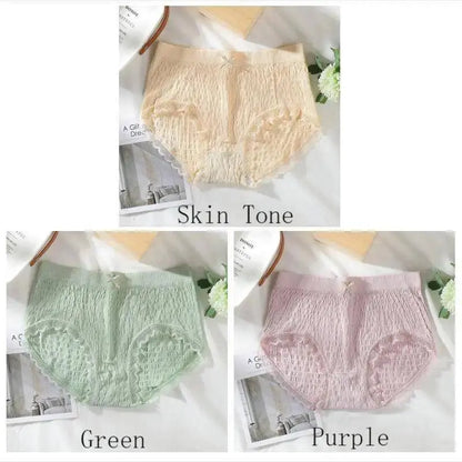 3Pcs/Set Super Elastic Panties Women Underwear Sexy Lace Seamless Briefs Girls Female Solid Color Plus Size Lingerie Fit35-100KG SS69 13.69 FLZ-3PPK / 3pcs / L