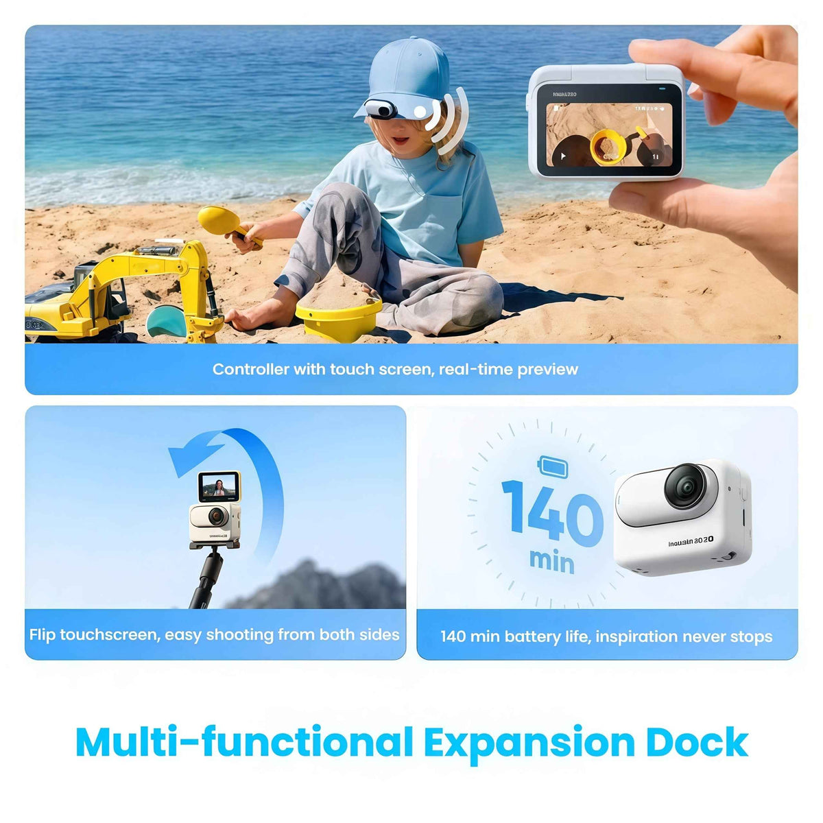 Insta360 GO 3S Action Camera with 360° Rotating Lens, Wireless, USB Rechargeable, Compact Design for Vlogging, Travel & Outdoor Adventures, Adventure Gear, Modern Gadget, Durable Construction