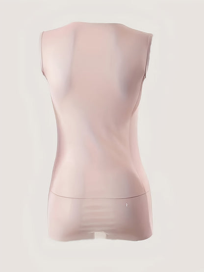 Spring And Summer New Fashion Printed Round-Neck Sleeveless Slim Top T-Shirt SS69