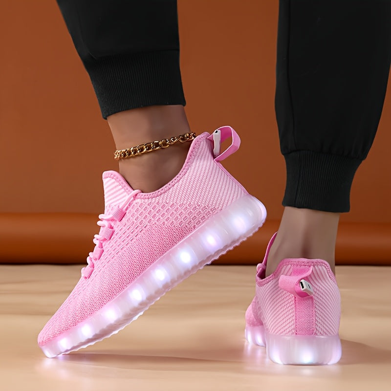 LED Light-Up Casual Sneakers - USB Rechargeable, Colorful Glowing Shoes for Men and Women, Breathable, Lightweight, Durable, All-Season Running Shoes, Casual Footwear | Vibrant Casual Shoes | Lightweight Footwear SS69