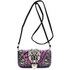 Camouflage Crown Buckle Western Style Purse Floral Shine Glow Country Handbag Women Shoulder Bag Crossbody Wallet Set SS69