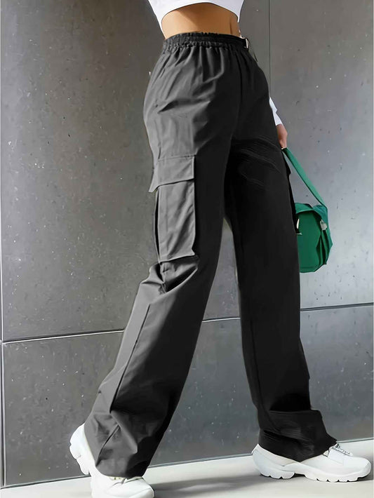 5-Pack Women'S Cargo Pants with Multiple Pockets - Elastic Waist Casual Outdoor Pants, Solid Color All-Season Trousers for Hiking, Travel & Daily Wear (Black, Pink, Grey, Olive Green), Cargo Pants Women, Hiking Pants Women, W