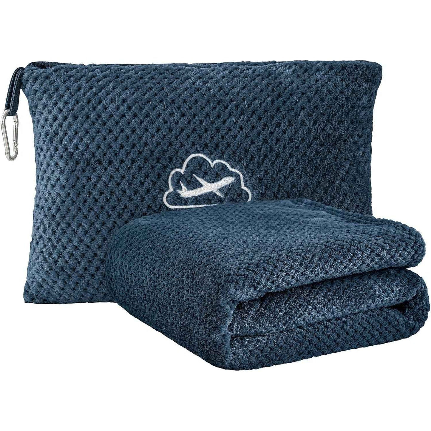 2-in-1 Ultra-Soft Flannel Travel Blanket with Pillow Travel Blanket Airplane Compact with Bag, Portable And Packable 2in 1 Jacquard Travel Pillow And Blanket Set, for Office, Sofa, Airplane & Car with Luggage Cover & Backpack