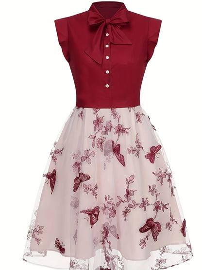 Black 1950s Butterfly Patchwork Classic Clothing SS69