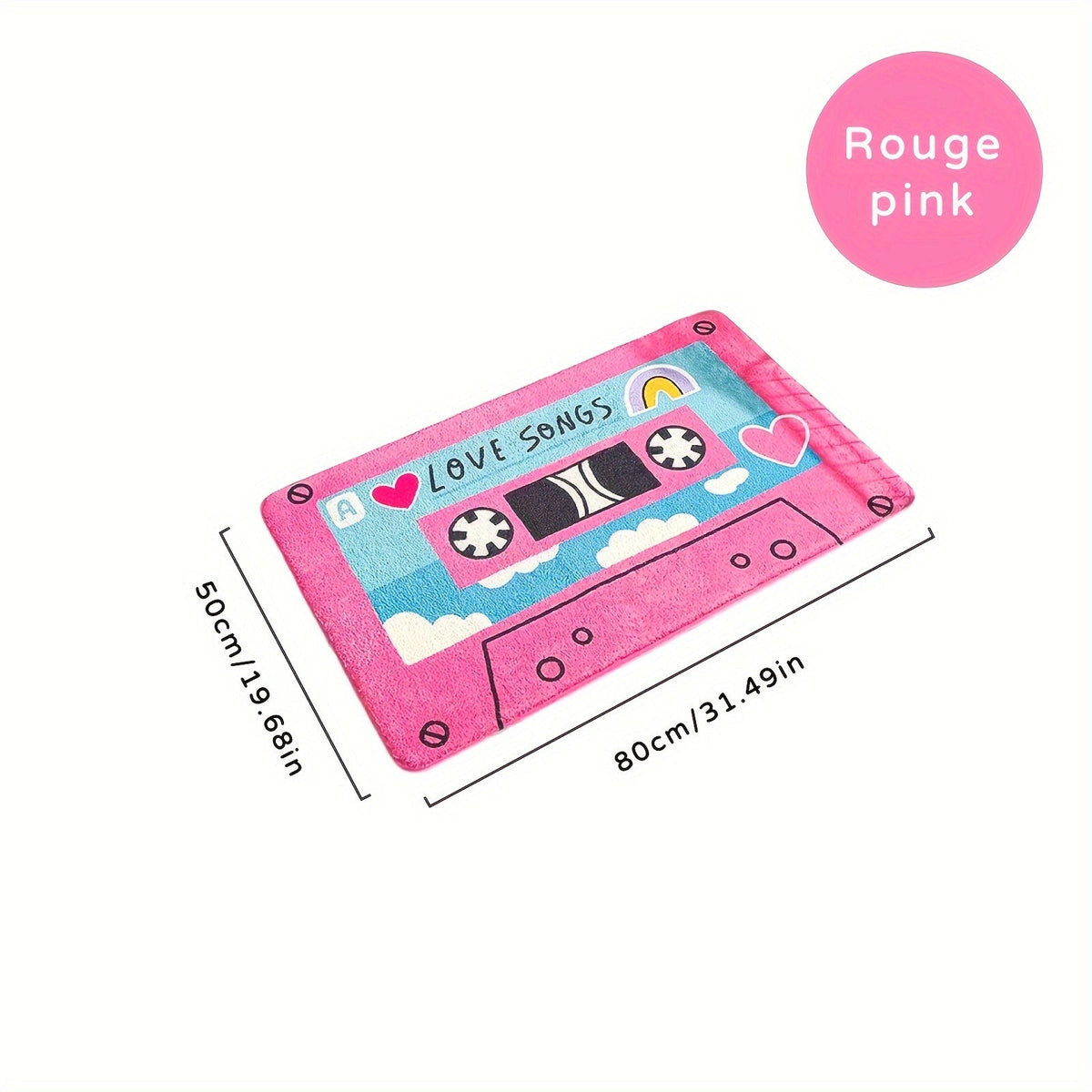 1pc Retro Cassette Tape Non-Slip Bath Mat - Water-Resistant Knitted Rug, Music Theme Decor For Bathroom, Bedroom, Living Room fluffy plush winter decor decoration fluffy plush winter decor decoration SS69