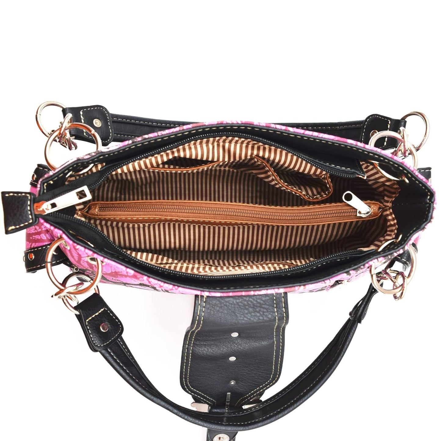 Camouflage Crown Buckle Western Style Purse Floral Shine Glow Country Handbag Women Shoulder Bag Crossbody Wallet Set SS69