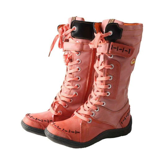 TMA EYES Women'S Winter Snow Boots, Vintage Casual Fashion with Hand-Stitched Detail, Lace-Up & Side Zipper, Warm Fleece-Lined, Thickened Outdoor Boots, Plain Toe, Split Cow Leather & Microfiber Upper, Pig Split Leather Inner